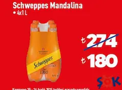 SCHWEPPES MANDALİNA 4X1 L fiyat ve kampanya bilgisi